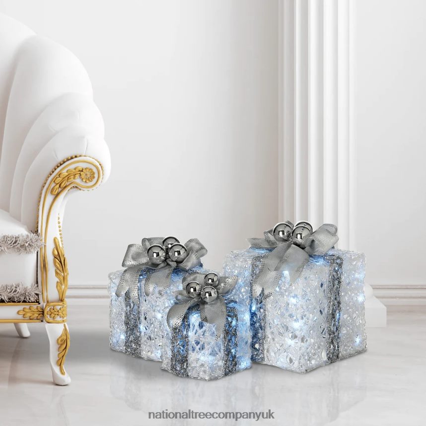 decoration | National Tree Company Pre-Lit Decorated White Gift Box Assortment F2L4F589